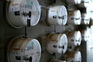 wall filled with electric meters