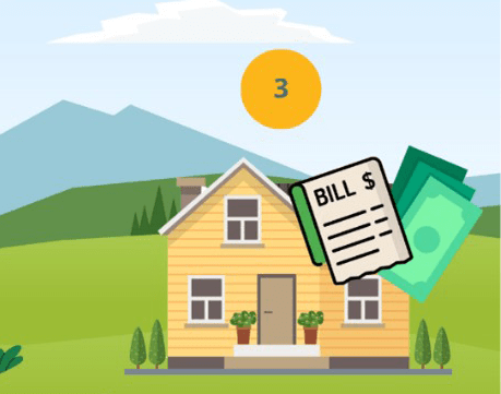 Graphic of house with energy bill