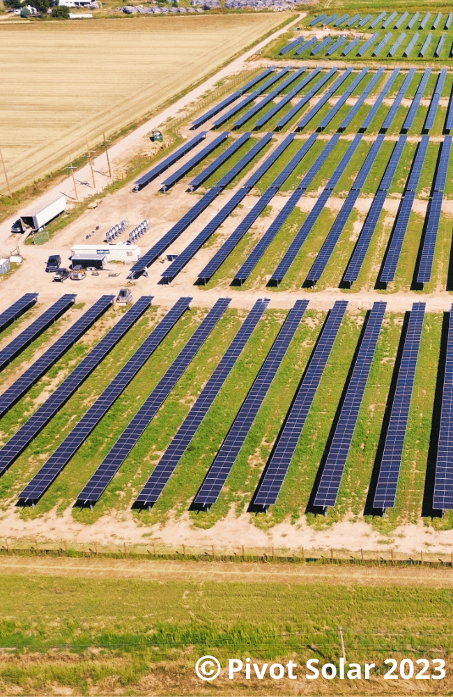 Aerial view of community solar garden