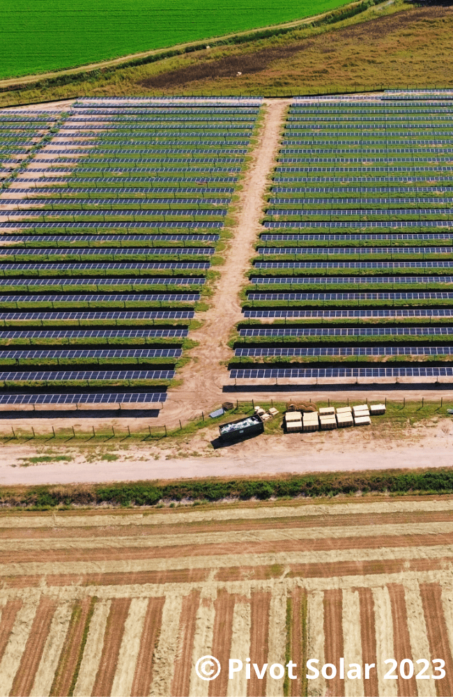 Aerial photo of community solar garden