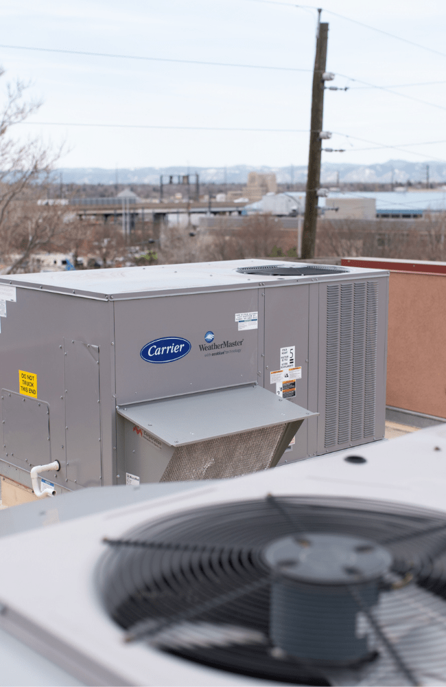 New Carrier air conditioning unit installed on the rooftop of Haven of Hope.